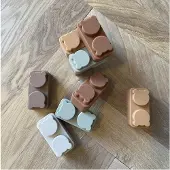 Nuuroo Bauklötze Silikon 10er-Pack, Brown, Babyspielzeug