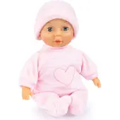 Bayer My First Baby Design 92802AT 28cm, Babypuppe, Weichkörperpuppe mit Schlafaugen, sehr handlich, niedliches Outfit, rosa mit herz