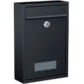 Basi 2170-1305 BK 100M Briefkasten Stahl Anthrazit (matt) Schlüsselschloss