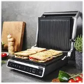 Gastroback Kontaktgrill "42542 Design BBQ Advanced Smart", silber (silberfarben), B:37,5cm H:17cm T:36cm, Kontaktgrill_Standgrill_Tischgrill_Teppanyakigrill, Kontaktgrill