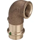 Viega Sanpress vinkel 3/4-22 mm 90 grader af rødgods, SC-Contur muffe/muffe