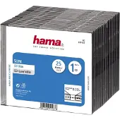 Hama CD Slim Box, black, pack of 25 pcs, 1 Disks, Schwarz, Kunststoff