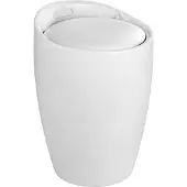 Wenko Hocker Candy White matt, mit Wäschesack, Badhocker, mit abnehmbarem Wäschesammler Wenko Weiß, Wäschesack: Schwarz