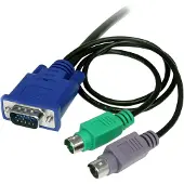 StarTech.com 1,8m 3-in-1 PS/2 VGA KVM Kabel, 1,8 m, PS/2, PS/2, VGA, Schwarz, 2 x PS/2