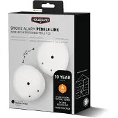 Housegard Smoke Alarm Pebble Link Wireless Interconnected, 2-pack