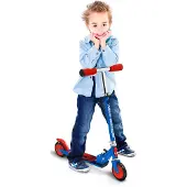Marvel Spider-Man Zusammenklappbarer Roller, Jungen Fußbremse Blau/Rot