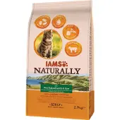 IAMS Naturally Adult Lamm & Reis Katzenfutter | 3 x 2,7 kg