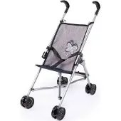 Bayer Puppenbuggy "bordeaux mit Einhorn", grau (grau mit schmetterling), Puppenwagen, KinderB:27cm H:56cm T:47cm, Puppenbuggy, B:27cm H:56cm T:47cm