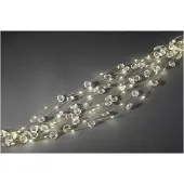 Konstsmide - LED Diamantenlametta 26 Stränge à 27 Dioden , 702 warm weiße Dioden, 12V Innentrafo, goldfarbener Draht; 6393-180
