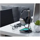 Satechi 2in1 Headphone Stand with Wireless Charger Space Gray