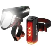 Fischer Fahrrad Fahrradbeleuchtung "LED-Akku-Bel. Set PLUS 110 + TWIN STOP"