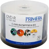 Primera Technology Primera TuffCoat - 50 x DVD-R - 4.7 GB 16x - High-Gloss White - mit Tintenstrahldrucker bedruckbare Oberfläche, Bedruckbarer Innenring - Spindel