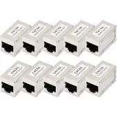 Digitus CAT 6A Modulare Kupplung, geschirmt - 10 Stk., RJ-45, RJ-45, Silber