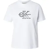 Calvin Klein Jeans Ss Classic Monologo Tee Brilliant White Größe: S | Hemden Outlet | Damen | Weiß