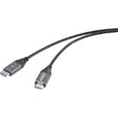 Speaka Professional HDMI Glasfaser Anschlusskabel HDMI-A Stecker Stecker 50 m Schwarz