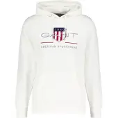 Gant Sweatshirt "Sweatshirt REGULAR ARCHIVE SHIELD HOODIE", Herren, Gr. XL, weiß (ecru), Obermaterial: 78% Baumwolle CO. 22% Polyester PES., Sweatshirts Sweatshirt
