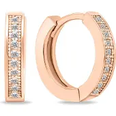 Brilio Silver Bronze hoop earrings with zircons EA668R