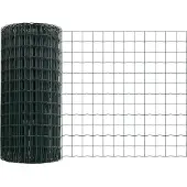 vidaXL Euro-Zaun mit Pfosten 25 x 0,8 m PVC-beschichteter Stahl Grün
