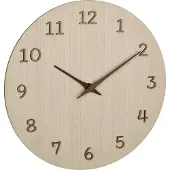 TFA-Dostmann Wanduhr Holz 30 cm, 3D Ziffern, batteriebetrieben, braun