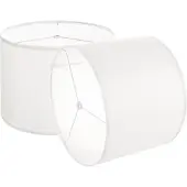 Vevor Lampenschirm Trommel 33 x 33 x 25 cm (oben x unter x hoch), 2 Stk. mittelgroße Ersatzschirme aus Leinen + PVC, Lampenschirm für Tischlampen Stehlampen Pendelleuchten (cremefarben)