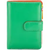 Mywalit Bunte Leder-Geldbörse mit Druckknopfverschluss und Münzfach hinten, 9x13x2.5cm