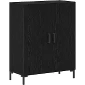 vidaXL Highboard Schwarz Eichen-Optik 69,5 x 34 x 180 cm Holzwerkstoff
