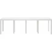 vidaXL Gartentisch Weiß 250 x 100 x 73 cm Poly-Rattan