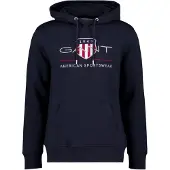 Gant für Herren. 2047082 Archiv Shield Hoodie navy (L), Lässig, Baumwolle, Langarm, Marine