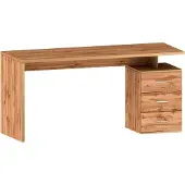 Dmora Schreibtisch Dchiellin, linearer Schreibtisch, Mehrzweck-Büroschreibtisch, platzsparender Schreibtisch mit mehreren Positionen, 160x60h75 cm, Eiche