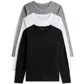 Tommy Hilfiger 3-pack Ls Tee White/black/grey Heather Größe: XS | Nachtwäsche Outlet | Herren | Weiß
