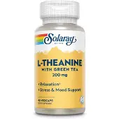 Solaray L-Theanin Kapseln 200 mg, aus Grüntee-Extrakt, laborgeprüft, für Konzentration 45 St