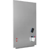 Rocada Whiteboard SKIN PRO, rahmenlos, modular, Hoch-/Querformat, magnethaftend, Ablageschale, B 750 x H 1150 mm, beschichteter Stahl, weißaluminium RAL 9006