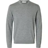 Selected Rundhalspullover "SLHTRAY LS KNIT MERINO CREW NECK NOOS" Wolle, regular fit