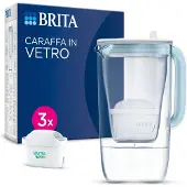 Brita MAXTRA Glas-Wasserfilter-Kanne (hellblau) inkl. 3x Pure Performance Filter
