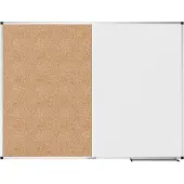 Legamaster Kombiboard UNITE, Pinboard & Whiteboard, B 1200 x T 12,6 x H 900 mm, lackierter Stahl & Naturkork, weiß & braun