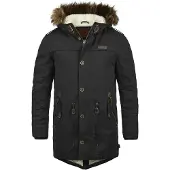 INDICODE JEANS IDPulsoor Herren Winterjacke Parka Mantel gefüttert mit Teddy-Futter Fellkapuze Pattentaschen Baumwollmischung Regular fit