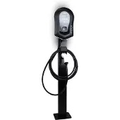 Myenergi Zappi V2.1 Wallbox Standfuß, Schwarz, Metall, für Innen & Außen, mit Kabelführung, 149 cm Höhe, 8 kg