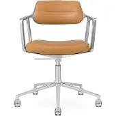 Vipp Bürodrehstuhl 453+ Bezug Anilinleder camel braun, Designer Design, 67x70-77.5x67 cm
