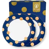 Pip studio Essensteller Dot Delight Navy-Gold 26,5 cm (2er-Set)