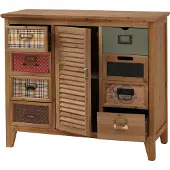 MCW Apothekerkommode MCW-O63, Schrank Schubladen Etikettenhalter Vintage Shabby Fensterladen 80x91x40cm Korpus natur