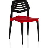 Hjh LIVING Flecharo Esszimmerstuhl Stuhl Gartenstuhl Kunststoff Schwarz Rot