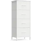 Songmics Kommode mit 4 Stoffschubladen wolkenweiß-schneeweiß LGS314WH01