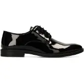 Manfield Schwarze Lack-Schnürschuhe | Größe 45