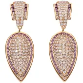 Faina Women Dangle Earrings in Rose Gold Violet | Gr.: onesize