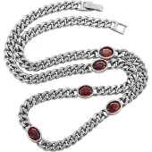 NAEMI Women Necklace in Silver Red | Gr.: onesize