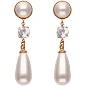 Faina Women Drop Earrings in Gold White | Gr.: onesize