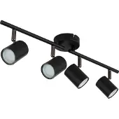 Globo 57921-4, Schwarz, Metall, Kunststoff, IP20, I, GU10, LED