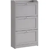 Vasagle Schuhschrank 3 Klappen für bis zu 18 Paar Schuhe taubengrau LBC036G01