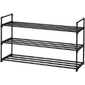 Songmics Schuh-Organizer mit 3 Ebenen, Schuhregal, für 12-15 Paar Schuhe LSAB3513BK
