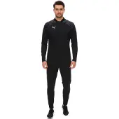 Puma teamCup Herren Troyer-Pullover mit DryCell-Technologie Trainings-Shirt grafischem Design Sport-Shirt Fitness-Pullover Sport-Ausrüstung 657982 03 Schwarz